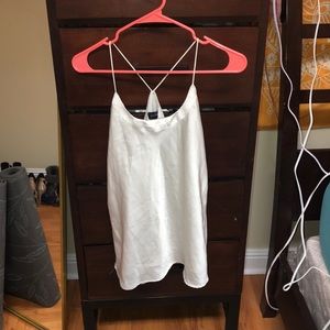 white silk tank top